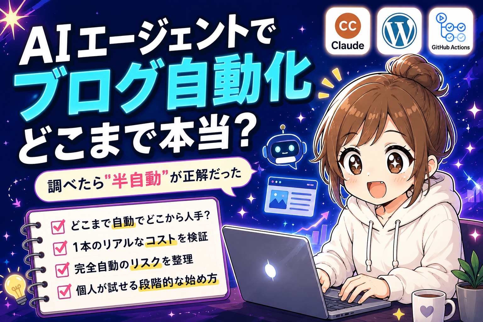 AIエージェントでブログ投稿はどこまで自動化できる？個人運用の現実ライン
